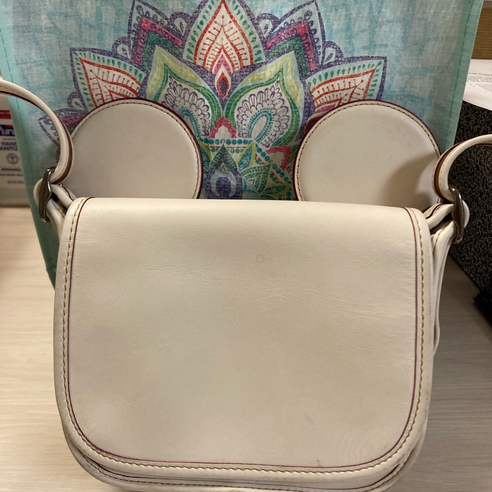 Disney X Coach Saddle Leather Crossbody w/ Mickey Ears